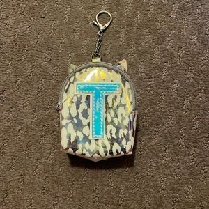 Mini key chain back-pack with T on it. Leopard print. Never used.